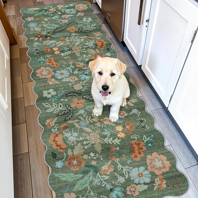 Washable 2x6 Runner Rug for Entryway: Hallway Kitchen Easy-Clean Carpet