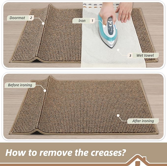 BEQHAUSE Dirt Trapper Door Mat 24" x 60", Non-Slip Washable Doormats Entrance