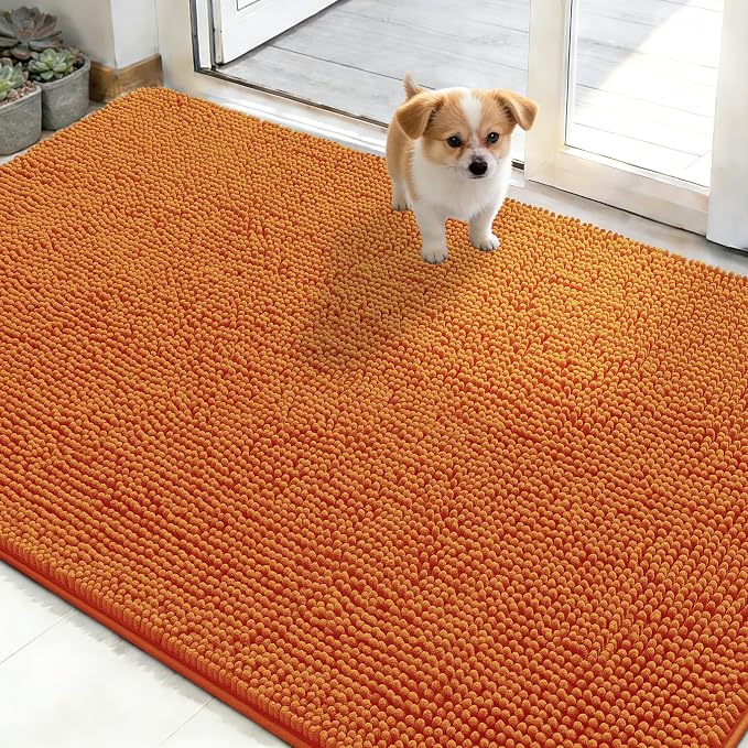 OLANLY Dog Door Mat for Muddy Paws 48x30, Absorbs Moisture and Dirt, Absorbent
