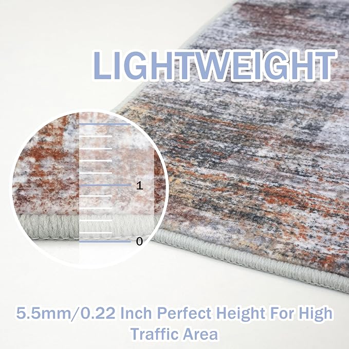 IOHOUZE Abstract Runner Rug 3x14 Ft Washable Runners