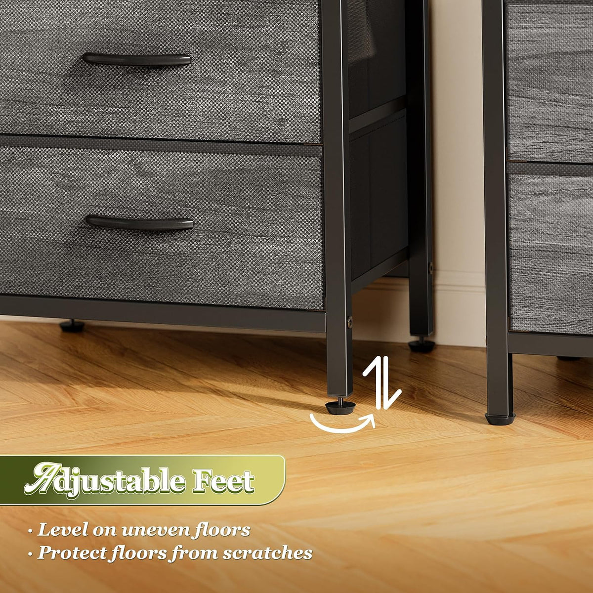Huuger Night Stand Set of 2, Nightstand with 2 Drawers, Bedside Table
