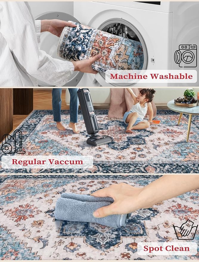 SERISSA Runner Rug for Hallways, 3x14 Washable Non Slip Kitchen Runner Rug