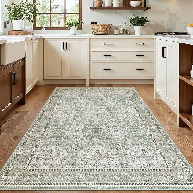 Soalmost 4x6 Area Rugs for Living Room, Vintage Washable Rugs for Dining Room