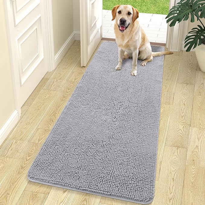 OLANLY Dog Door Mat for Muddy Paws 70x24, Absorbs Moisture and Dirt, Absorbent
