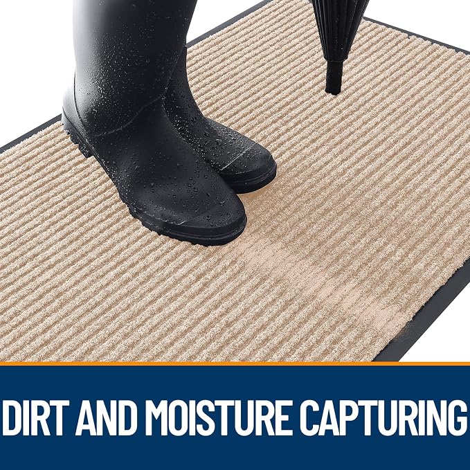 OLANLY Front Door Mat Indoor Outdoor Entrance, Waterproof Heavy Duty Doormat