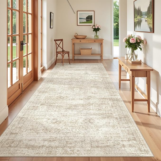 4x8 Rug for Bedroom, Wide Runner Rug for Hallway, Non Slip Washable Runner Rug