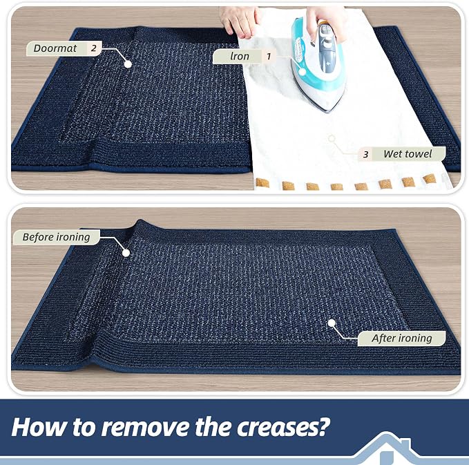 BEQHAUSE Indoor Door Mat 24" x 36", Dirt Trapper Door Mats Non-Slip Entryway