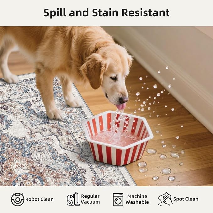 4 Pieces Kitchen Rug Set: Washable Water Resisitant Carpet