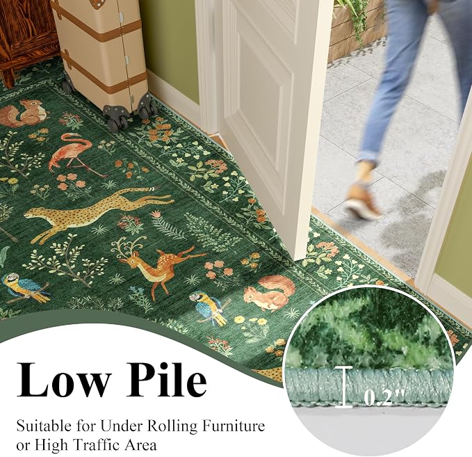 DUKINO 6x9 Rug, Washable Animal Living Room Rug
