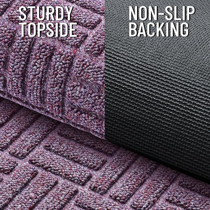 OLANLY Front Door Mat Outside Entrance 71x23, Heavy Duty Sturdy Natural Rubber