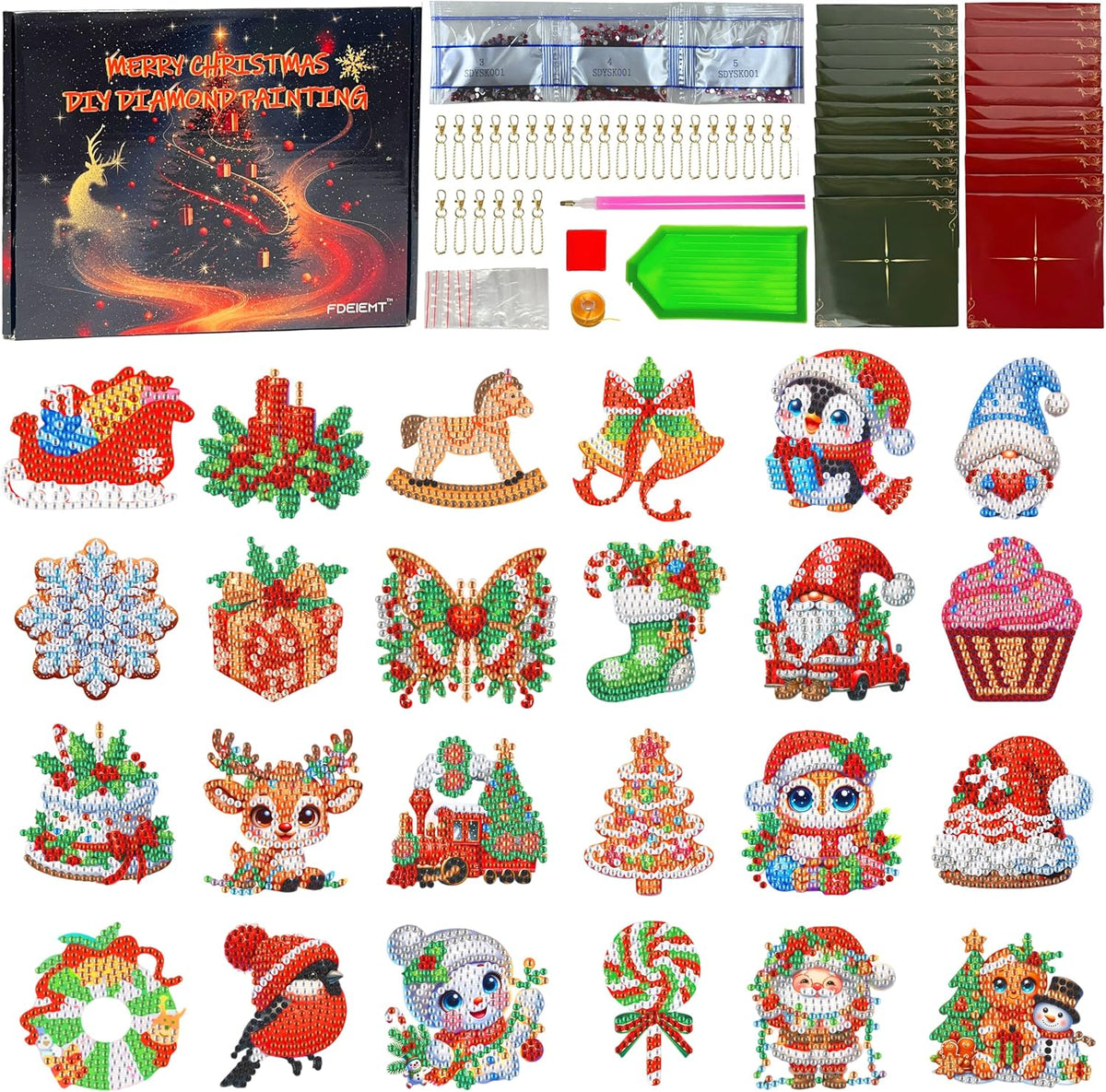 Christmas Diamond Art Kits Advent Calendar 2026, DIY Ornament Crafts