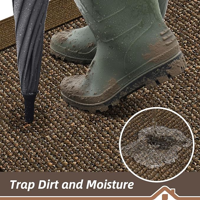 BEQHAUSE Indoor Door Mat 24" x 36", Dirt Trapper Door Mats Non-Slip Entryway