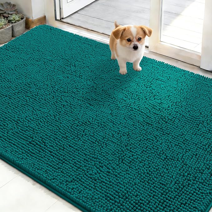 OLANLY Dog Door Mat for Muddy Paws 48x30, Absorbs Moisture and Dirt, Absorbent