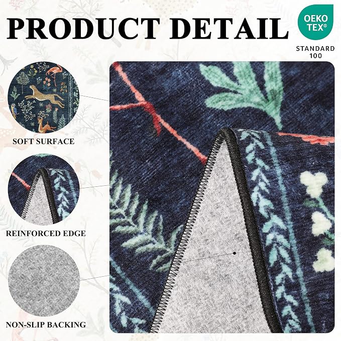 DUKINO 2x6 Rug for Hallway, Washable Kitchen Runner Rug