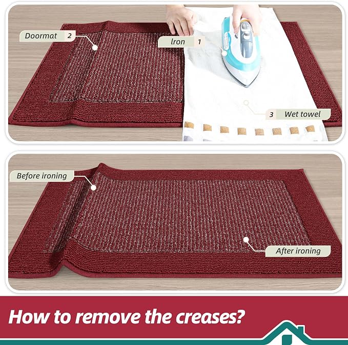 BEQHAUSE Indoor Door Mat 32" x 48", Dirt Trapper Door Mats Non-Slip Entryway