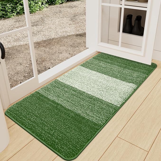Kitinjoy Indoor Outdoor Door Mat, 47x24 Non-Slip Absorbent Dirt Trapper
