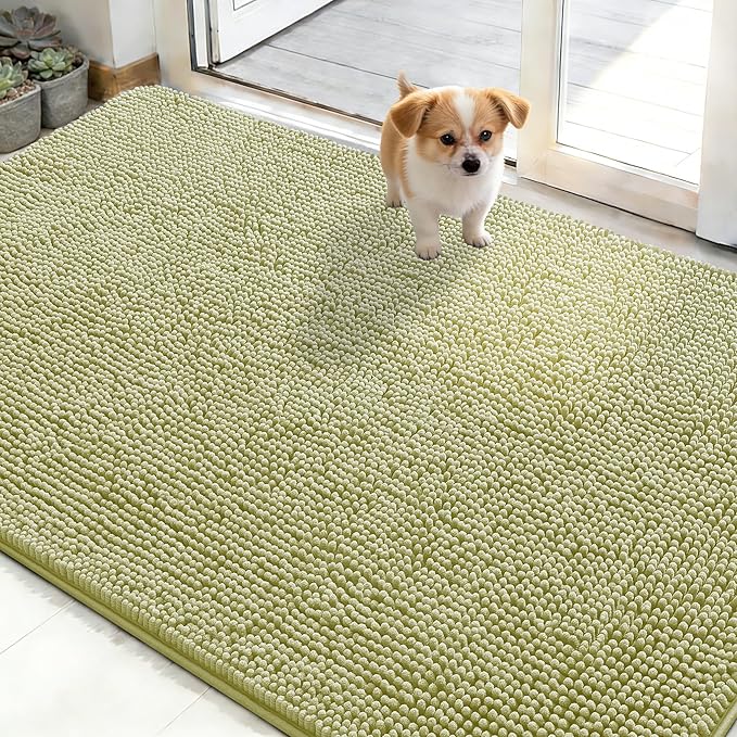 OLANLY Dog Door Mat for Muddy Paws 50x30, Absorbs Moisture and Dirt, Absorbent