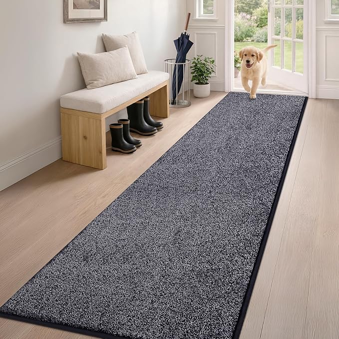 PURRUGS Dirt Trapping Door Mat 24" x 84", Non-Slip Machine Washable Entryway Rug