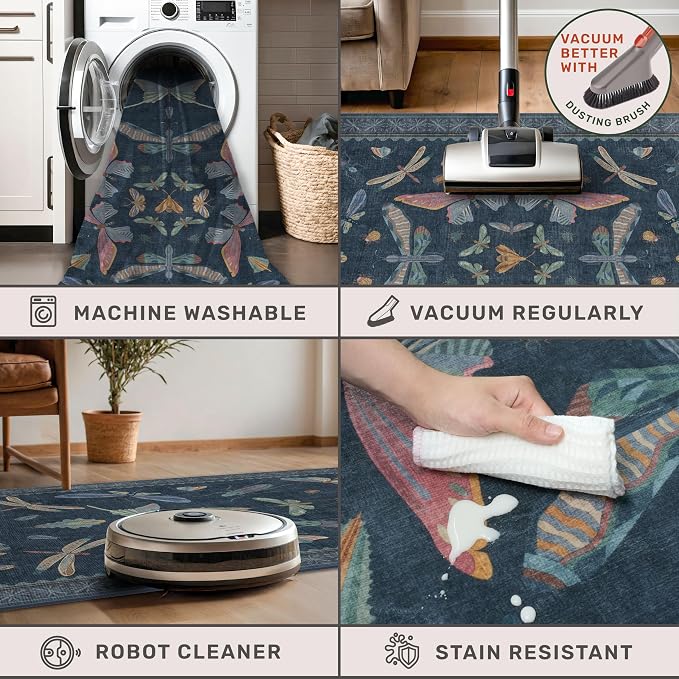 9x12 Washable Farmhouse Area Rug