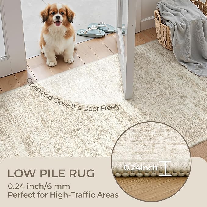 3x16 Washable Runner Rug for Hallway, Non-Slip Long Hallway Runner for Entryway