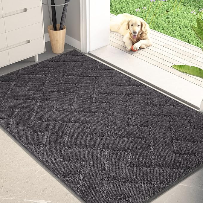 PURRUGS Dirt Trapping Door Mat 32" x 47", Non-Slip Machine Washable Entry Rug