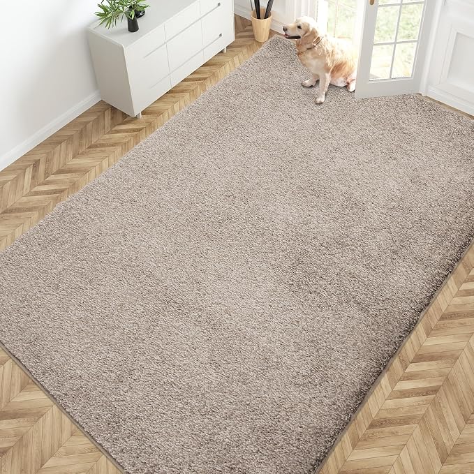 PURRUGS Easy Care Area Rug 6ft x 9ft, Non-Slip Washable Entryway Rug, Stain