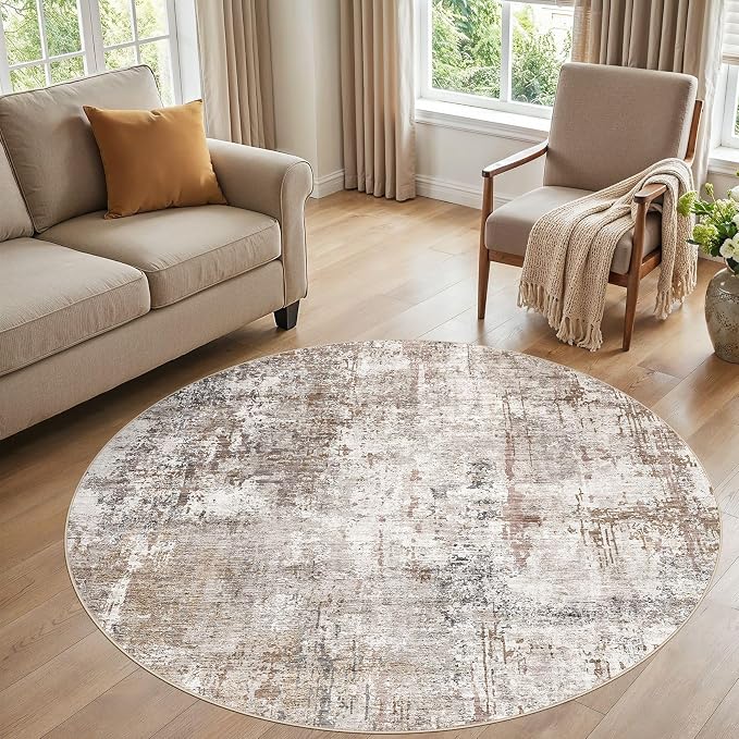 UERMEI 6ft Round Area Rug Living Room Rugs