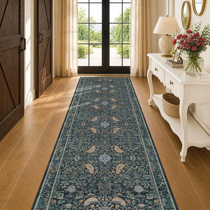 Boho 3x10 Wide Hallway Runner Rug 10 ft, Washable Extra Long Runner Rugs