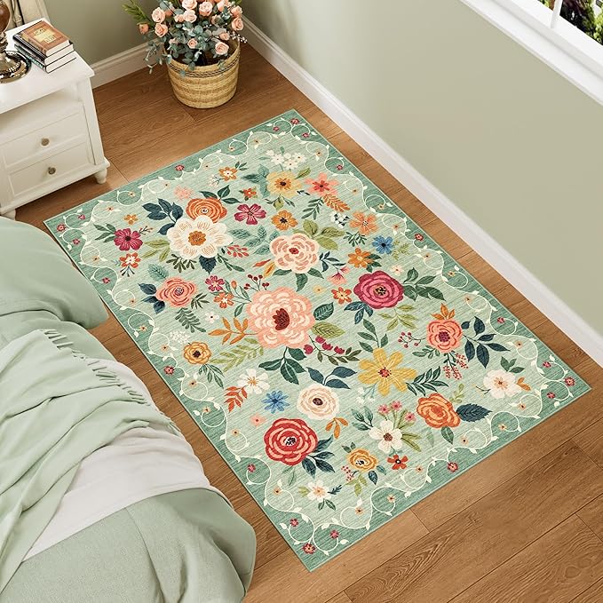 DUKINO 3x5 Area Rug, Floral Rugs