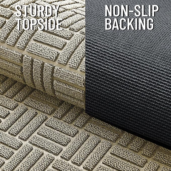 OLANLY Front Door Mat Outside Entrance 47x32, Heavy Duty Sturdy Natural Rubber