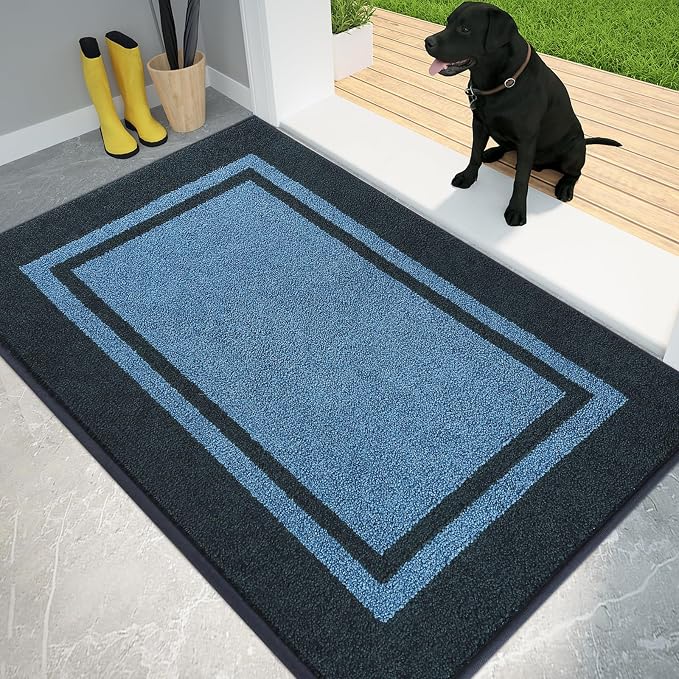 PURRUGS Dirt Trapping Door Mat 34" x 60", Non-Slip Machine Washable Entryway Rug