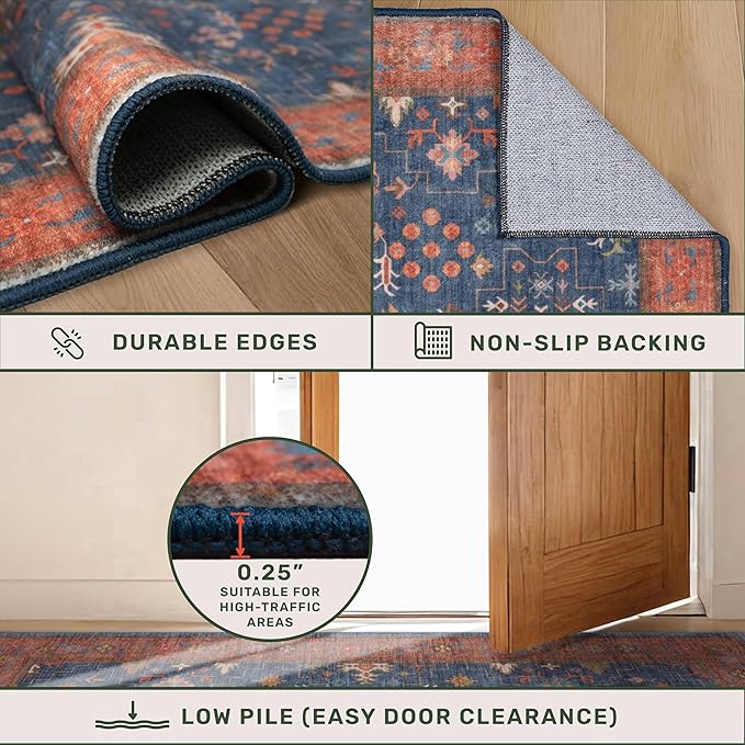 Hazo Haus Washable 2x3 Entry Rug Front Door Indoor, Farmhouse Small Area Rugs
