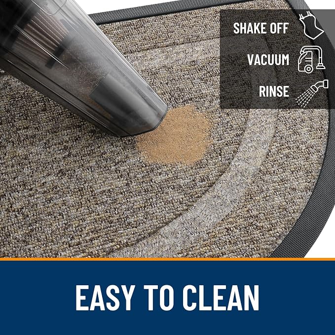 OLANLY Half Circle Door Mat Indoor Outdoor Entrance Welcome, Waterproof