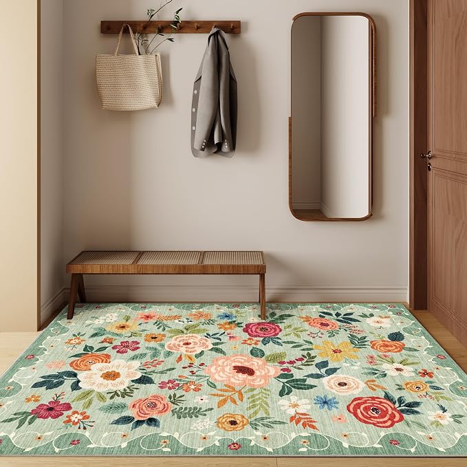 DUKINO 3x5 Area Rug, Floral Rugs