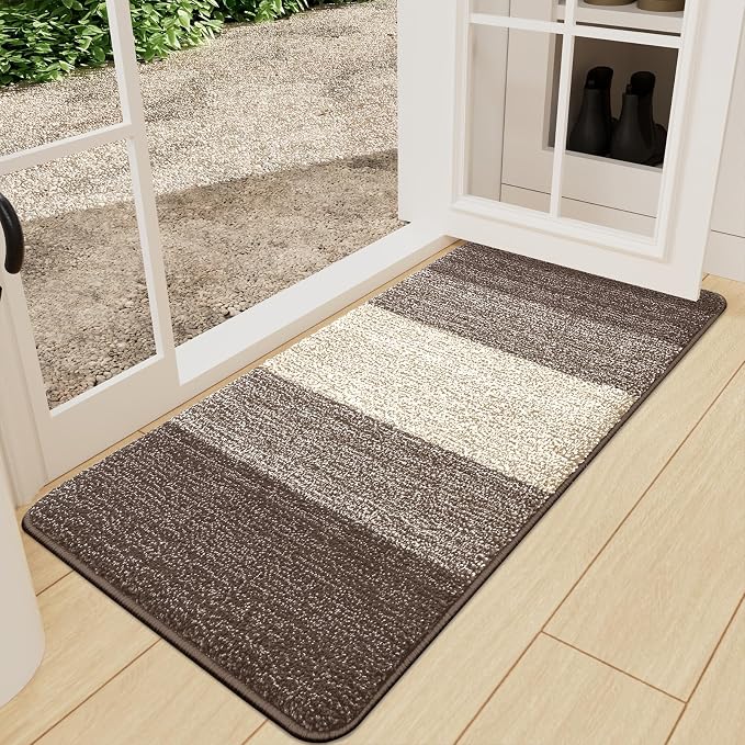 Kitinjoy Indoor Outdoor Door Mat, 71x24 Non-Slip Absorbent Dirt Trapper