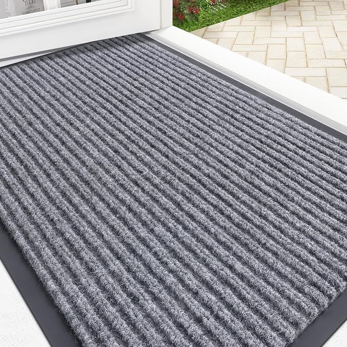 OLANLY Front Door Mat Indoor Outdoor Entrance, Waterproof Heavy Duty Doormat
