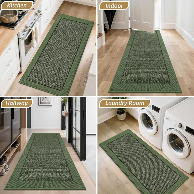 BEQHAUSE Indoor Door Mat 24" x 60", Dirt Trapper Door Mats Non-Slip Entryway