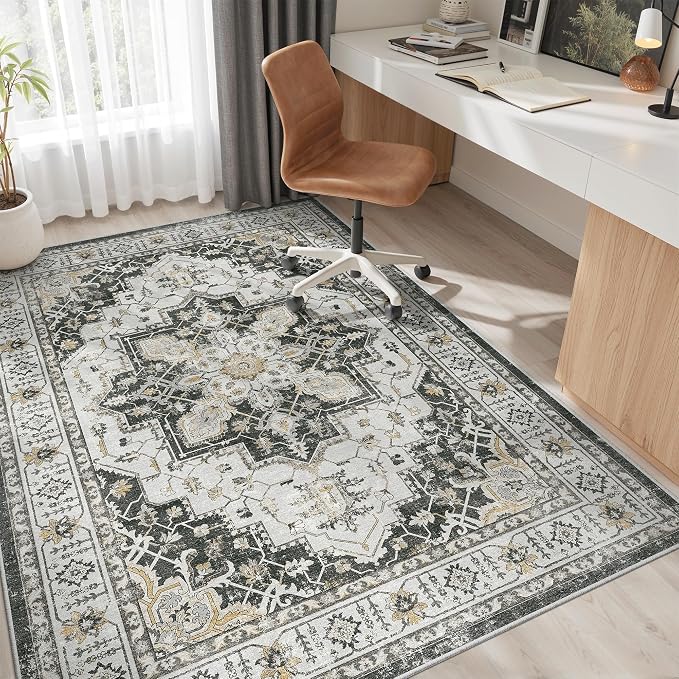 Madane 6x9 Area Rugs for Living Room, Stain Resistant Washable Rugs, Non-Slip