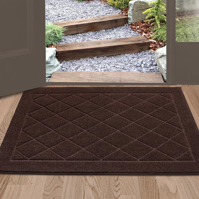 BEQHAUSE Dirt Trapper Door Mat 24" x 36", Doormat Non-Slip Entryway Rugs