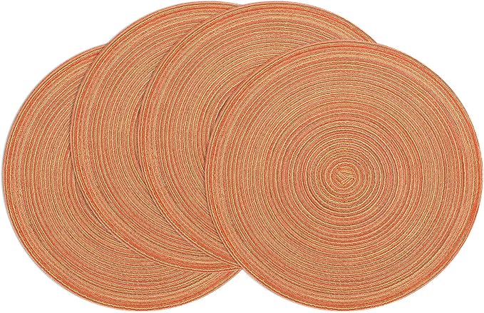 SHACOS Round Placemats Set of 4 Woven Braided Place Mats Table Placemats 15