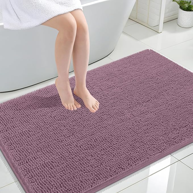 OLANLY Large Bathroom Rugs 44x32, Extra Soft Absorbent Chenille Bath Rugs