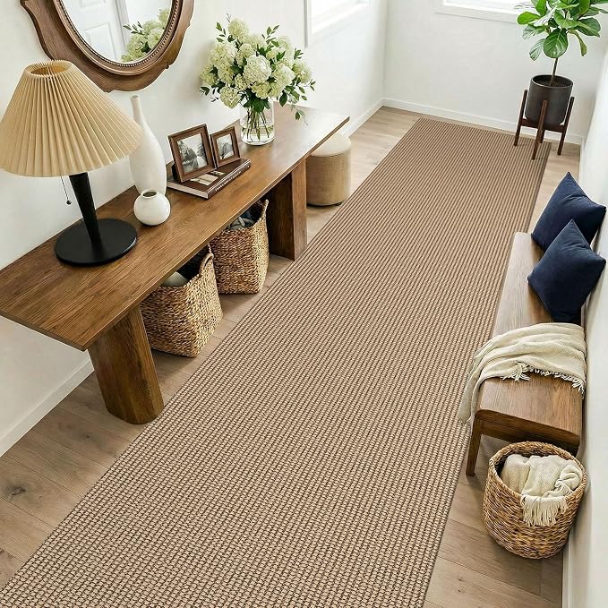KOZYFLY Boho 3x14 Runners Rugs for Hallway, Long Washable Runner Rug, Woven Non