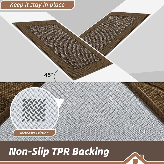 BEQHAUSE Indoor Door Mat 24" x 60", Dirt Trapper Door Mats Non-Slip Entryway