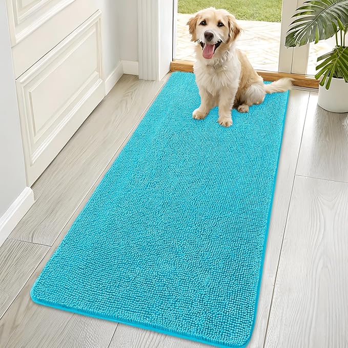 OLANLY Dog Door Mat for Muddy Paws 70x35, Absorbs Moisture and Dirt, Absorbent