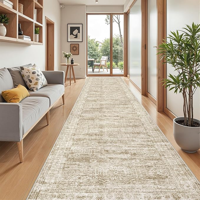 3x16 Washable Runner Rug for Hallway, Non-Slip Long Hallway Runner for Entryway