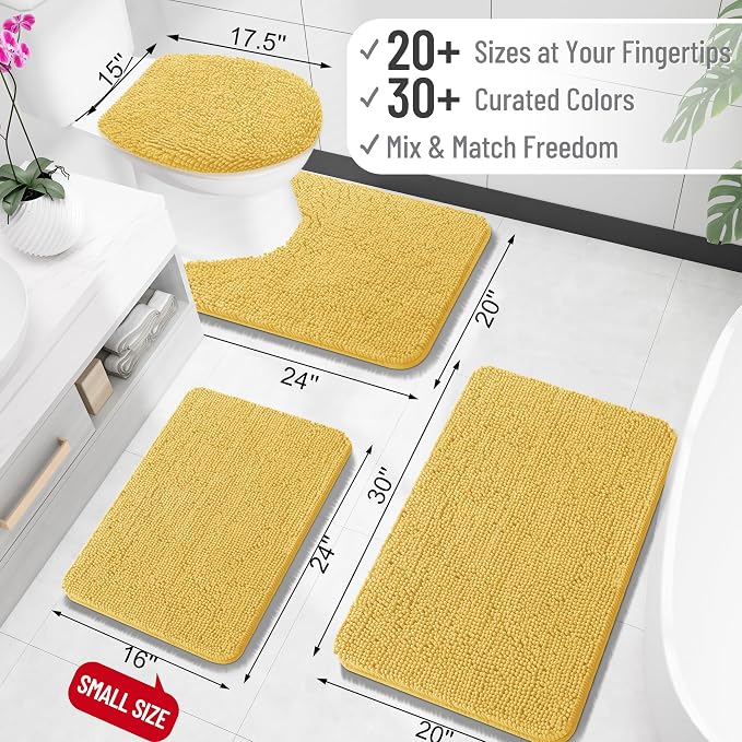 OLANLY Large Bathroom Rugs 44x32, Extra Soft Absorbent Chenille Bath Rugs