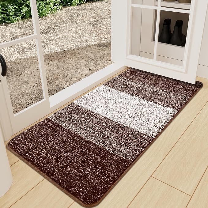 Kitinjoy Indoor Outdoor Door Mat, 71x24 Non-Slip Absorbent Dirt Trapper