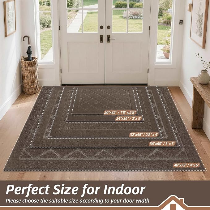 BEQHAUSE Dirt Trapper Door Mat 48" x 72", Doormat Non-Slip Entryway Rugs