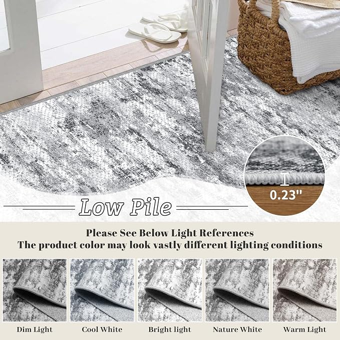 3x5 Area Rug Washable Entryway Rug Non Slip Abstract Tear and Stain Resistance