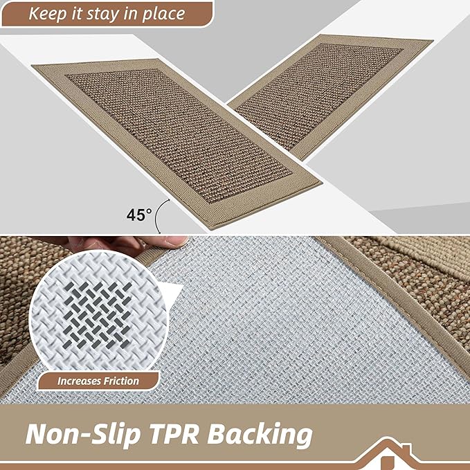 BEQHAUSE Indoor Door Mat 24" x 60", Dirt Trapper Door Mats Non-Slip Entryway